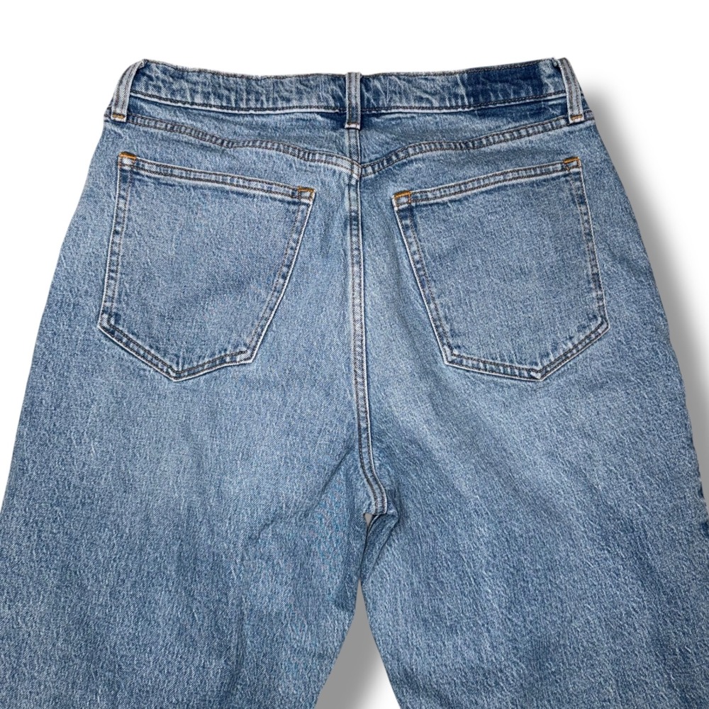 Abercrombie Curve Love 90s Straight Jeans Women 32/14 Light Wash Distressed EX - Picture 4 of 6